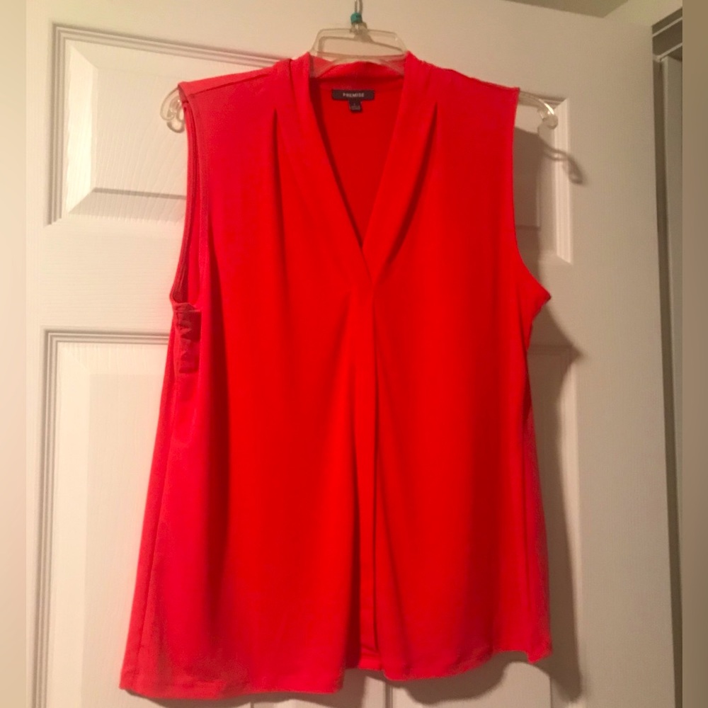 Premise sleeveless V neck blouse